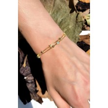 Spossy Silver Jewelry 2 Zincirli Yıldız Bileklik