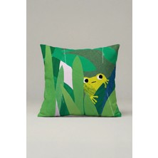 Viki Concept Kurbağa Figürlü Dekoratif Kırlent Kılıfı 091 – Doğa Temalı 45X45 cm