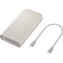 Storemax NO35 Samsung 20000 Mah 45 Watt Powerbank, Hızlı Şarj, Pd 2.0, 3 Çıkışlı, Kablo Dahil, Bej, 2024 Model
