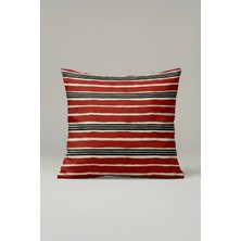 Viki Concept Kırmızı Çizgili Modern Kırlent Kılıfı 014 – 45X45 cm Dekoratif Yastık Kılıfı