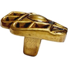 Nobel Metal Kulp Kristal Antiksarı Düğme - 4 Adet