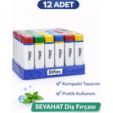 Khi-Zai Difas Seyahat Tipi Diş Fırçası ve Diş Macunu Seti | Kapaklı Taşınabilir 12 Adet