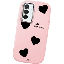 HONTINGA Samsung Galaxy A26 ile Uyumlu Kılıfı Kamera Korumalı Düşüme Önleyici Basitlik Pembe Yumuşak Silikon Telefon Kılıfı Kalp Desenli K4-0238