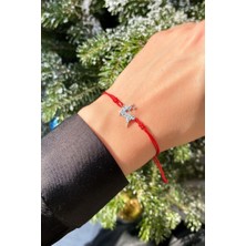Spossy Silver Jewelry Yılbaşı Temalı Geyik Figürlü Ipli Bileklik