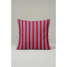 Viki Concept Kırmızı Marin Çizgili Kırlent Kılıfı 016 – 45X45 cm Dekoratif Yastık Kılıfı
