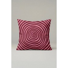 Viki Concept Spiral Desenli Kırlent Kılıfı 033 – Pembe Bordo Geometrik Modern Dekoratif Yastık Kılıfı 45X45 cm