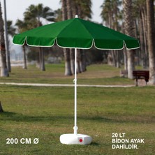 Branda Marketim Koyu Yeşil Plaj Şemsiyesi 200 cm Ø (Bidon Ayak Dahil)