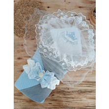 Akıllı Durak Yenidoğan Teri Cotton Taç Nakışlı Prizma Taş Kundak Bebek Battaniyesi