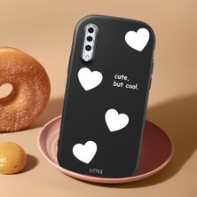 HONTINGA Samsung Galaxy A30S ile Uyumlu Kılıfı Kamera Korumalı Düşüme Önleyici Basitlik Siyah Yumuşak Silikon Telefon Kılıfı Kalp Desenli K4-0238