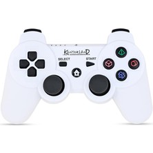 Storemax NO35 Kontorland P3G - Ps3/pc Uyumlu Titreşimli Kablosuz Oyun Kolu Gamepad (Beyaz)