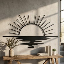 Metla Metal Deniz Üzeri Güneş Gold ve Siyah Modern Metal Duvar Tablosu Salon Ofis Lüks Hediye