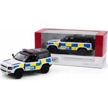 Kinsmart Land Rover Defender 110 Polis Arabası 1:36 13CM Die-Cast Metal Model Araba