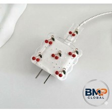 BMP GLOBAL Kiraz Temalı Şık Telefon Kablosu Koruyucu Seti 🖤💖(18W/20W)