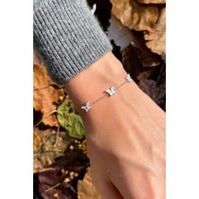Spossy Silver Jewelry 3lü Minimal Kelebek Bileklik