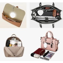 Zerzembe Beyaz Melek LED Anahtarlık Işık Karanlıkta Parlayan Kompakt Sırt Çantası Acil Durum Çantası Kız Çocuk Okul Çantası Süsü El Fenerli Kadın Kalp Etiketi USB Gece Çantası