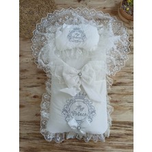 Akıllı Durak Yenidoğan Nil Taç Nakışlı Hayal Güpürlü Trilüks Kundak Bebek Battaniyesi 3lü Alt Açma Seti