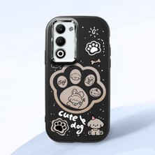 HONTINGA Oppo A5 ile Uyumlu Kılıfı Kamera Korumalı Düşüme Önleyici Basitlik Siyah Yumuşak Silikon Telefon Kılıfı Köpek Desenli K4-0233