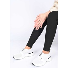 Bestello Bağcıksız Lastikli Zımba Detaylı Termo Taban Hakiki Deri Sneaker 338-7084 Kadın Ayakkabı