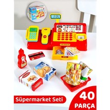 Aksoy Toys 40 Parça Yazar Kasa Alışveriş Market Seti Eğitici Öğretici Oyuncak