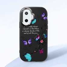 HONTINGA Xiaomi Poco F7 ile Uyumlu Kılıfı Kamera Korumalı Düşüme Önleyici Basitlik Siyah Yumuşak Silikon Telefon Kılıfı Kelebek Desenli K4-0243