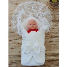 Akıllı Durak Yenidoğan Sahra My Princess Nakışlı Lüks Kundak Bebek Battaniyesi