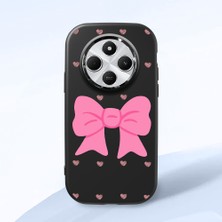 HONTINGA Redmi 14C ile Uyumlu Kılıfı Kamera Korumalı Düşüme Önleyici Basitlik Siyah Yumuşak Silikon Telefon Kılıfı Fiyonk Desenli K4-0259