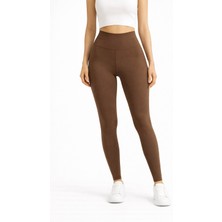 Lollik Kadın Yüksek Bel Toparlayıcı Basic Tayt - Esnek Mat Kumaş Günlük Spor Tayt