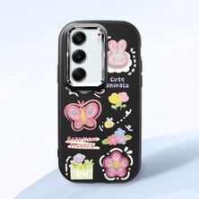 HONTINGA Tecno Camon 40 ile Uyumlu Kılıfı Kamera Korumalı Düşüme Önleyici Basitlik Siyah Yumuşak Silikon Telefon Kılıfı Hayvan Desenli K4-0249