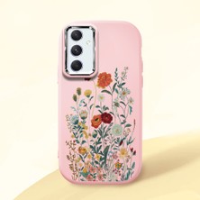 HONTINGA Samsung Galaxy A54 ile Uyumlu Kılıfı Kamera Korumalı Düşüme Önleyici Basitlik Pembe Yumuşak Silikon Telefon Kılıfı Çiçek Desenli K4-0242