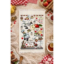 Lief Home %100 Pamuk Saçaklı Dijital Baskı El&yüz Havlusu 40X60 Cm–yumuşak Doku,yüksek Su Emici Mutfak Havlusu