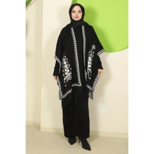 Hafsa Mina Pançolu Üçlü Triko Takım Siyah HM2814