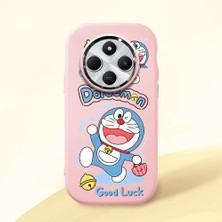 HONTINGA Redmi 14C ile Uyumlu Kılıfı Kamera Korumalı Düşüme Önleyici Basitlik Pembe Yumuşak Silikon Telefon Kılıfı Doraemon Desenli K4-0251