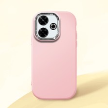 HONTINGA Redmi 13 ile Uyumlu Kılıfı Kamera Korumalı Düşüme Önleyici Basitlik Pembe Yumuşak Silikon Telefon Kılıfı K4-0000