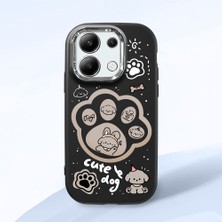 HONTINGA Redmi Note 13 4g ile Uyumlu Kılıfı Kamera Korumalı Düşüme Önleyici Basitlik Siyah Yumuşak Silikon Telefon Kılıfı Köpek Desenli K4-0233