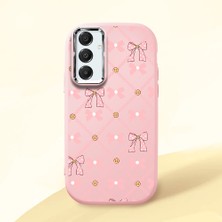 HONTINGA Samsung Galaxy A16 ile Uyumlu Kılıfı Kamera Korumalı Düşüme Önleyici Basitlik Pembe Yumuşak Silikon Telefon Kılıfı Küçük Fiyonk Desenli K4-0252