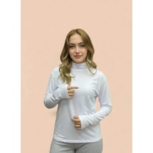 Levamor Kadın Boğazlı Balıkçı Yaka Parmak Geçmeli Detaylı Likralı Pamuklu Body