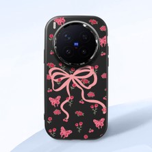 HONTINGA Vivo X300 Pro ile Uyumlu Kılıfı Kamera Korumalı Düşüme Önleyici Basitlik Siyah Yumuşak Silikon Telefon Kılıfı Fiyonk Desenli K4-0253