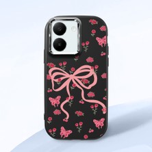 HONTINGA Vivo Y27 ile Uyumlu Kılıfı Kamera Korumalı Düşüme Önleyici Basitlik Siyah Yumuşak Silikon Telefon Kılıfı Fiyonk Desenli K4-0253