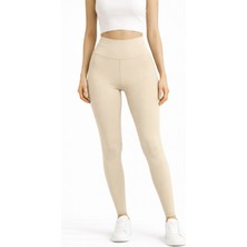 Lollik Kadın Yüksek Bel Toparlayıcı Basic Tayt - Esnek Mat Kumaş Günlük Spor Tayt