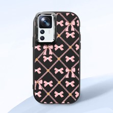 HONTINGA Xiaomi Mi 12T ile Uyumlu Kılıfı Kamera Korumalı Düşüme Önleyici Basitlik Siyah Yumuşak Silikon Telefon Kılıfı Küçük Fiyonk Desenli K4-0252