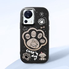 HONTINGA Xiaomi Mi 13 Lite ile Uyumlu Kılıfı Kamera Korumalı Düşüme Önleyici Basitlik Siyah Yumuşak Silikon Telefon Kılıfı Köpek Desenli K4-0233