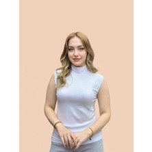 Levamor Boğazlı Sıfır Kollu Badi Pamuk Polylcra Esnek Kumaş, Basic Slim Fit Kadın Body