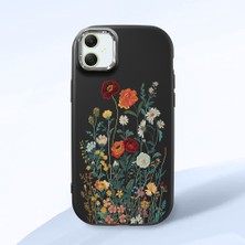 HONTINGA Samsung Galaxy A05 ile Uyumlu Kılıfı Kamera Korumalı Düşüme Önleyici Basitlik Siyah Yumuşak Silikon Telefon Kılıfı Çiçek Desenli K4-0242