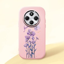 HONTINGA Redmi 14C ile Uyumlu Kılıfı Kamera Korumalı Düşüme Önleyici Basitlik Pembe Yumuşak Silikon Telefon Kılıfı Mor Kelebek Desenli K4-0244