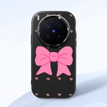 HONTINGA Vivo X300 Pro ile Uyumlu Kılıfı Kamera Korumalı Düşüme Önleyici Basitlik Siyah Yumuşak Silikon Telefon Kılıfı Fiyonk Desenli K4-0259