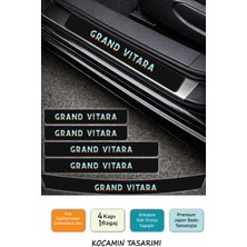 Kocamın Tasarımı Şık Tasarımlı Suzuki Grand Vitara Kapı Eşiği Karbon Folyo Seti – 5 Parça Renkli Baskılı Koruma