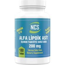 NCS Alfa Lipoik Asit 200 Mg 180 Tablet Kapsül İçeren Takviye Edici Gıda Ürünü