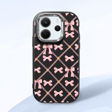 HONTINGA Redmi Note 14 4g ile Uyumlu Kılıfı Kamera Korumalı Düşüme Önleyici Basitlik Siyah Yumuşak Silikon Telefon Kılıfı Küçük Fiyonk Desenli K4-0252