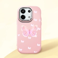 HONTINGA Redmi Note 13 Pro 5g ile Uyumlu Kılıfı Kamera Korumalı Düşüme Önleyici Basitlik Pembe Yumuşak Silikon Telefon Kılıfı Kelebek Desenli K4-0260