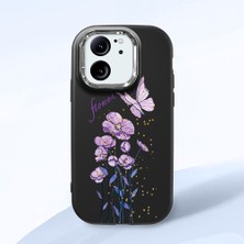 HONTINGA Xiaomi Mi 13T Pro ile Uyumlu Kılıfı Kamera Korumalı Düşüme Önleyici Basitlik Siyah Yumuşak Silikon Telefon Kılıfı Mor Kelebek Desenli K4-0244